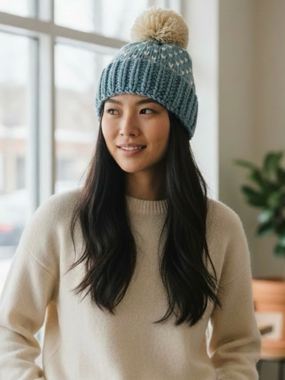 Handmade Cozy Knit Wool Blend Chunky Beanie NEW